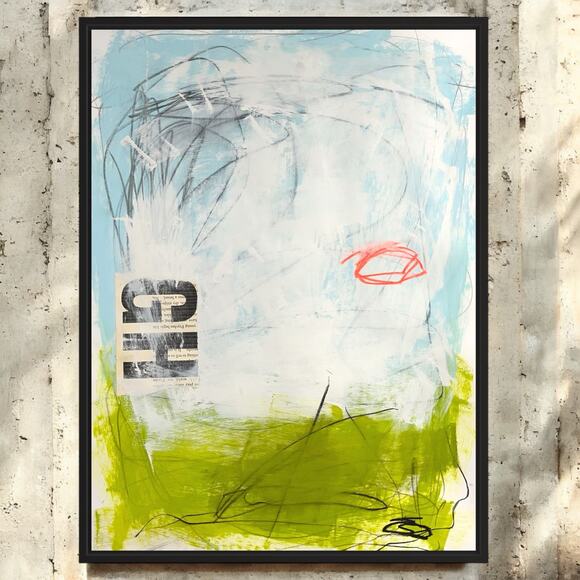 Original Mixed Media Abstract Modern Art Painting 18x24 